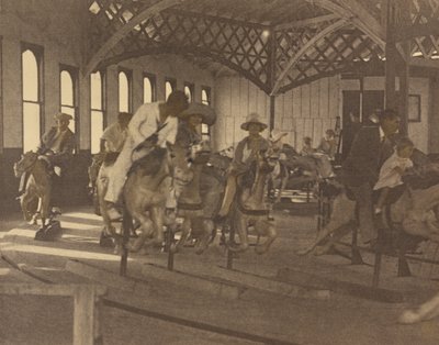 People Riding on a Carousel by Louis Fleckenstein